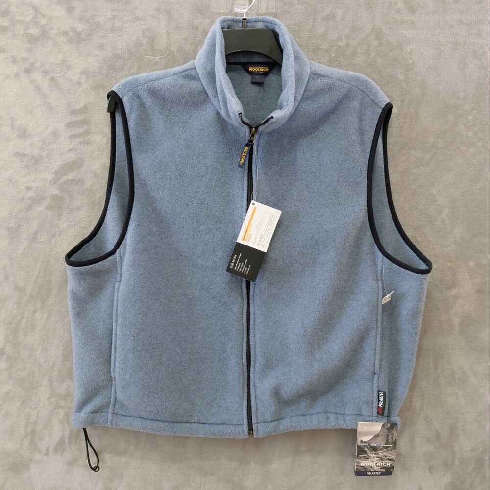 NEW Woolrich Polartec 200 Series Fleece Vest Men's 2XL Blue Navy Trim Full Zip